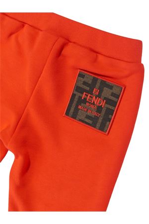 Pantaloni di tuta in cotone rosso FENDI KIDS | BUF0945V0F0XDC